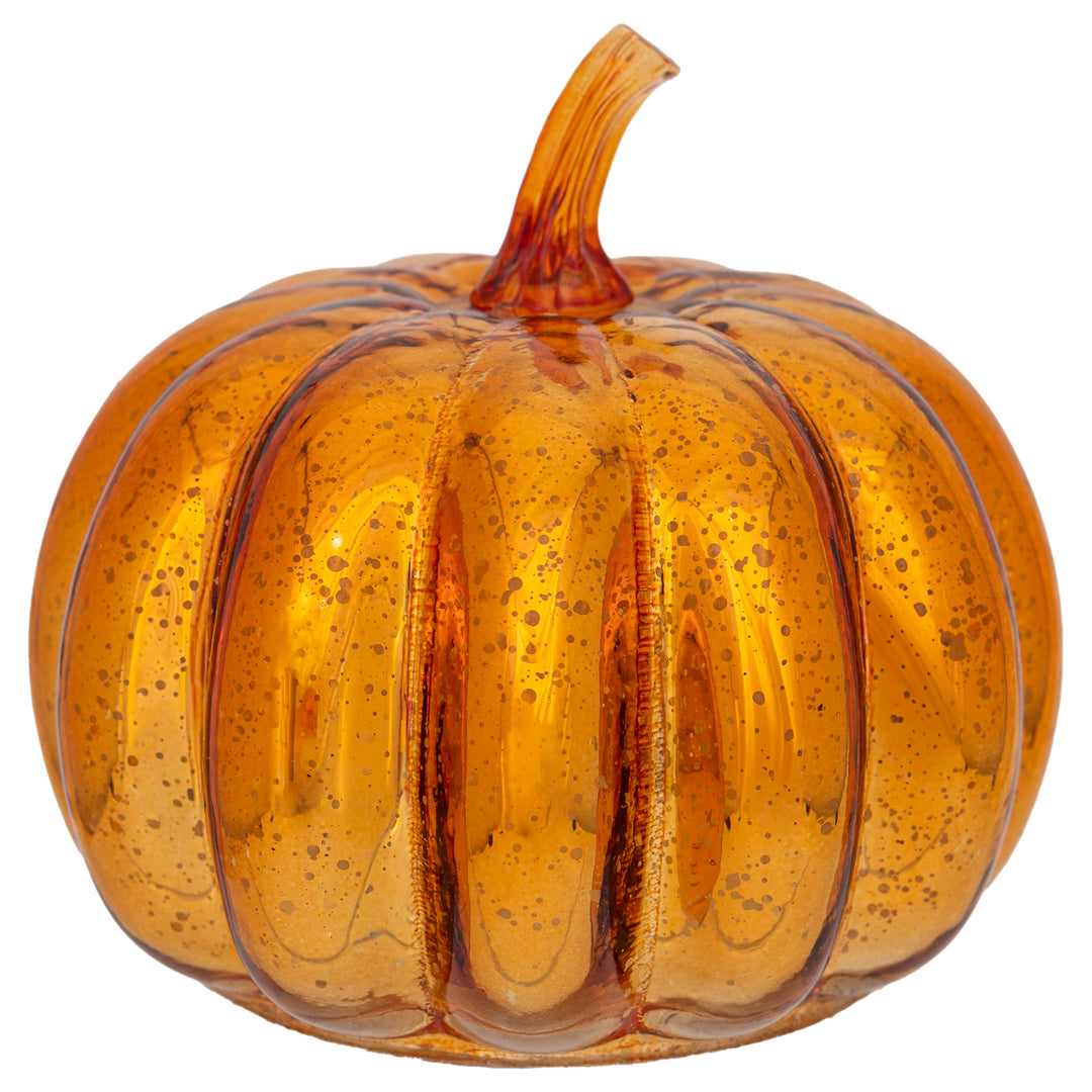 Orange Starry Glass Pumpkin Small