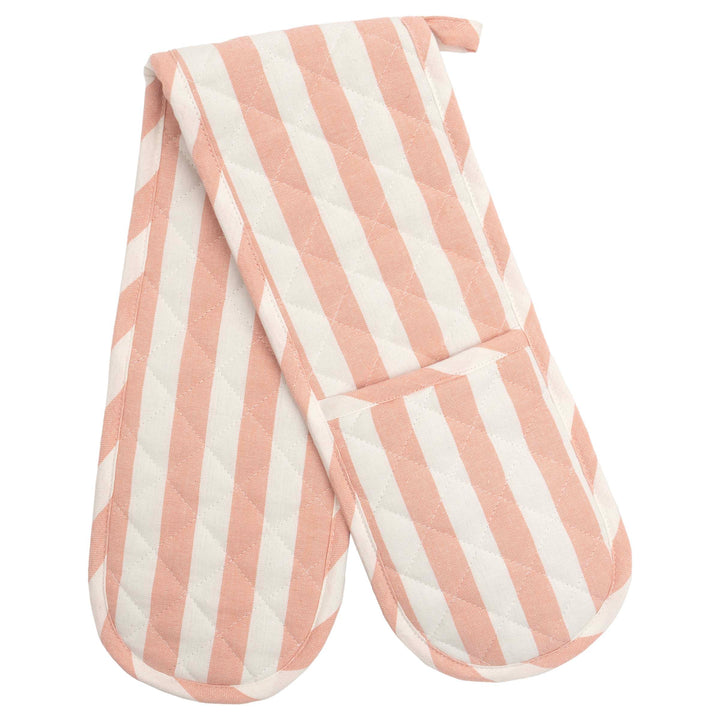 Peach Stripe Double Oven Mitt