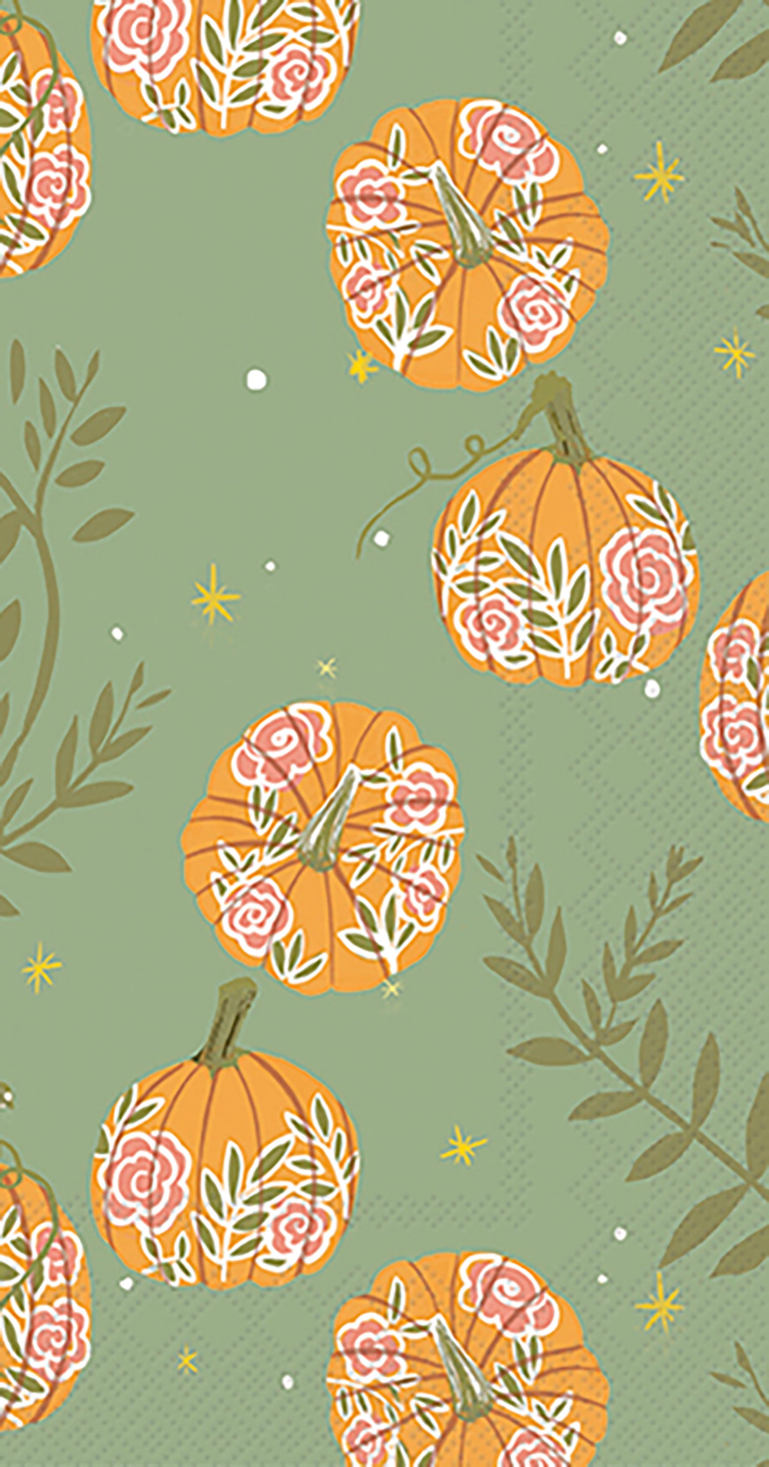 Pumpkins with Roses Guest Towel