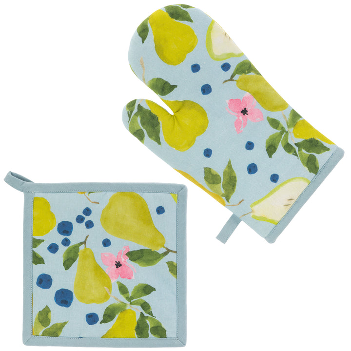 Anjou Pear Oven Mitt and Pot Holder Set