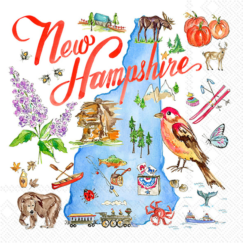 New Hampshire State Collection Cocktail Napkin
