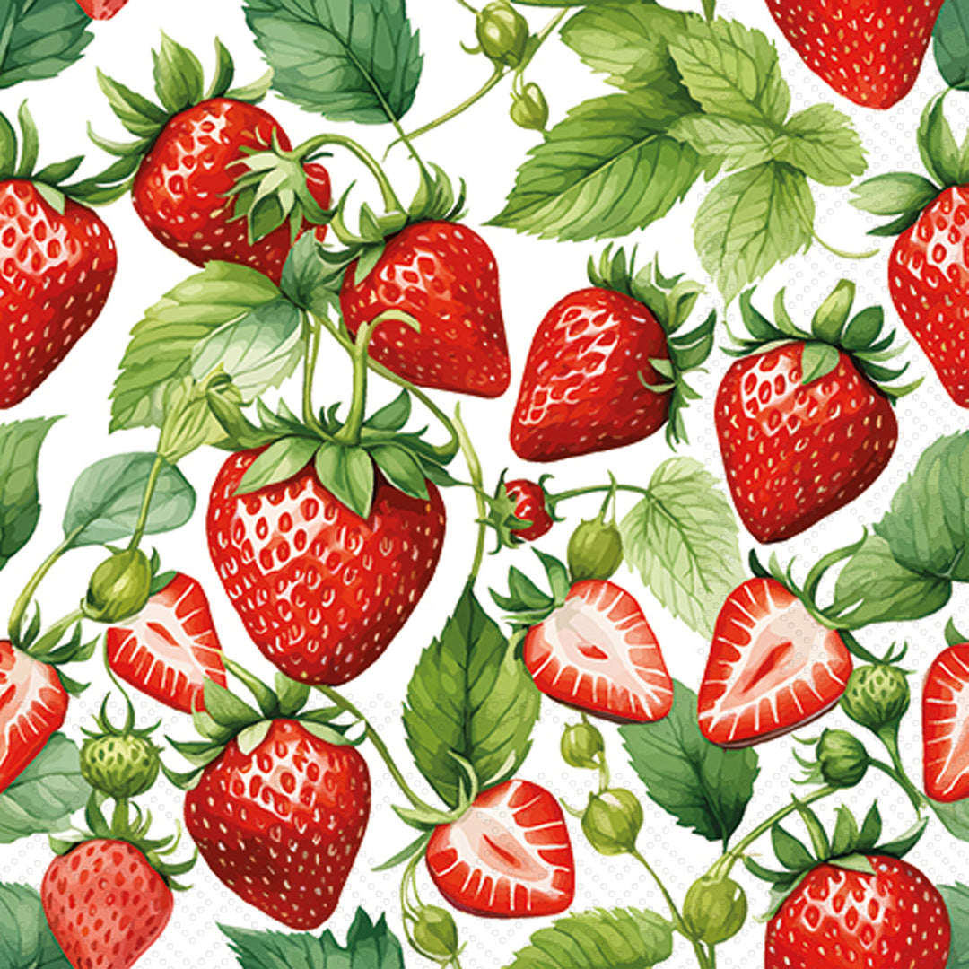 Fresh Strawberries Cocktail Napkin