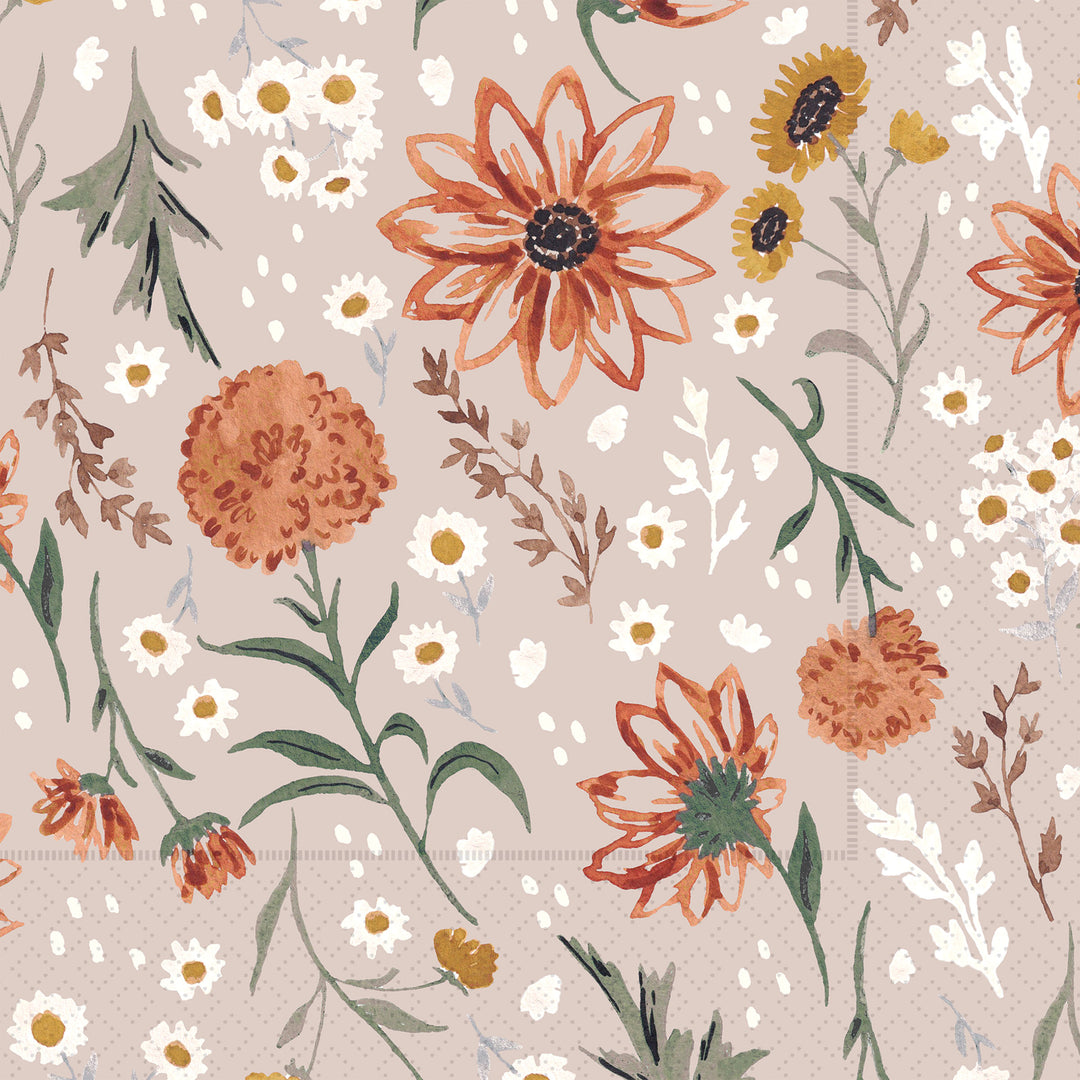 Moody Fall Floral Lunch Napkin