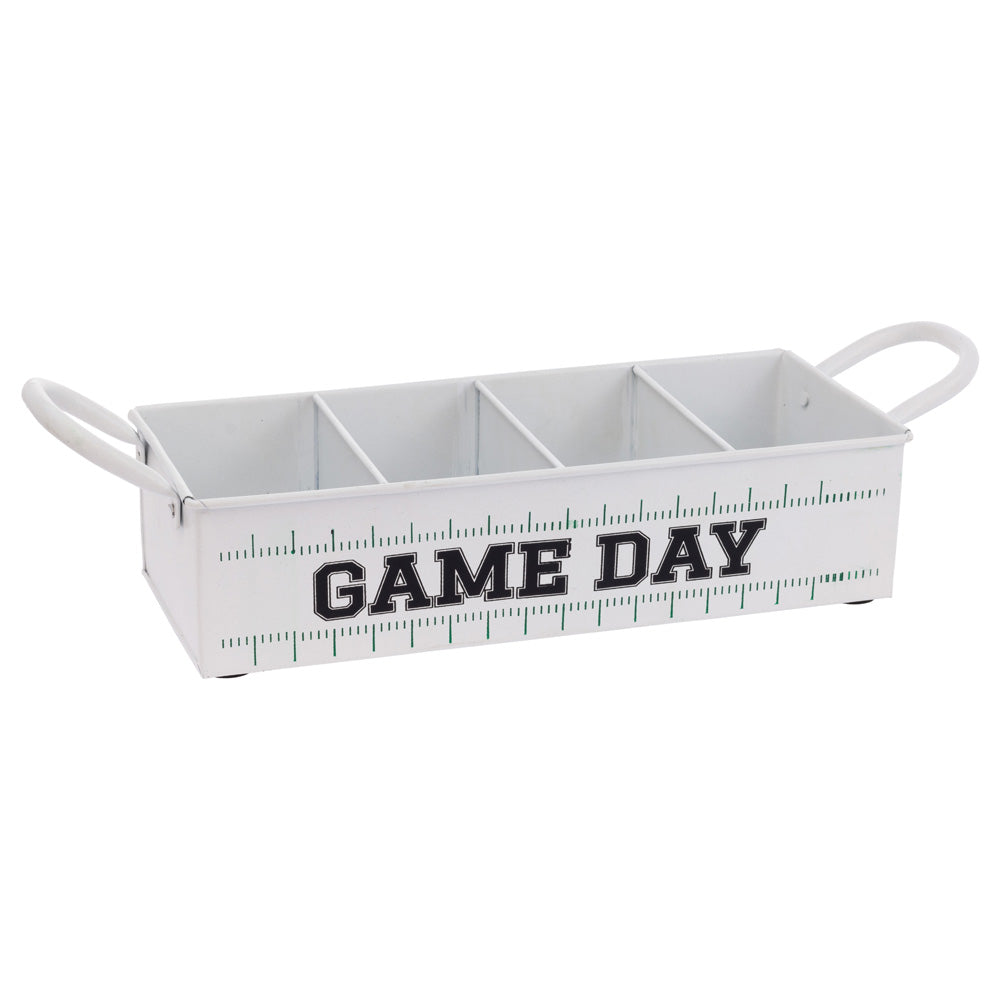 Game Day White Metal Caddy