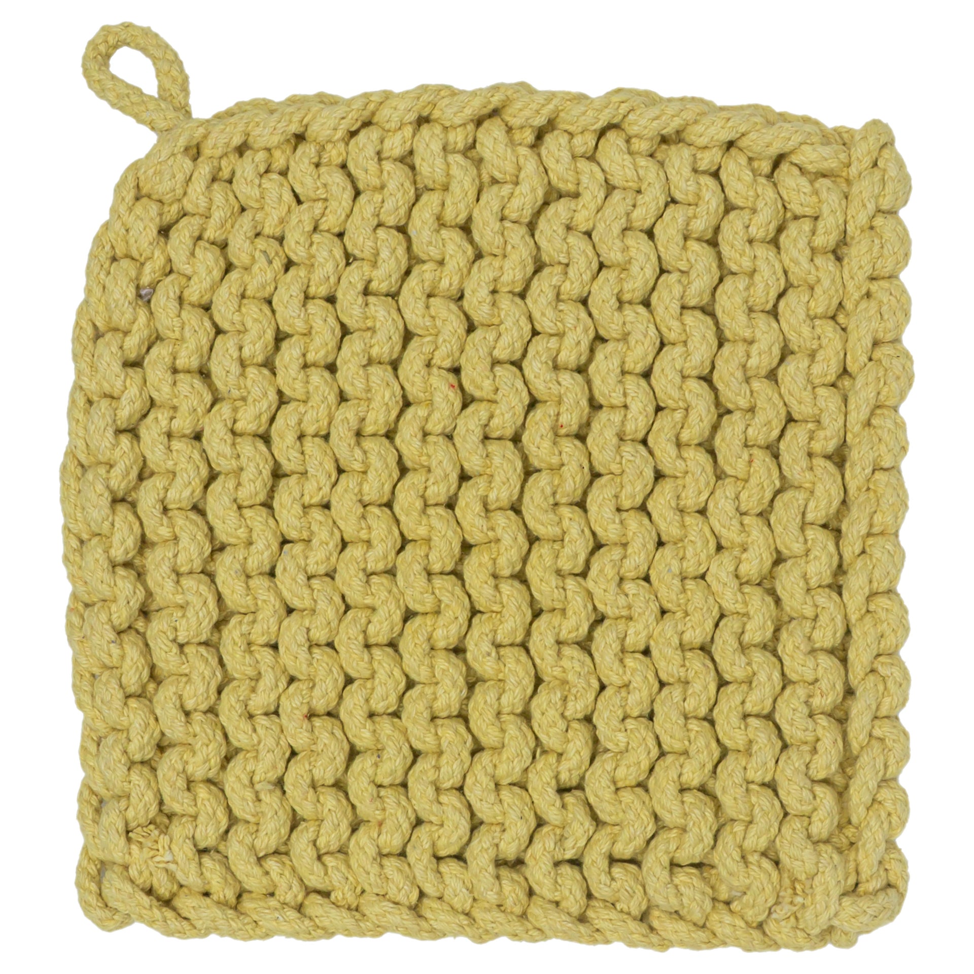 Dusty Yellow Chunky Knit Pot Holder