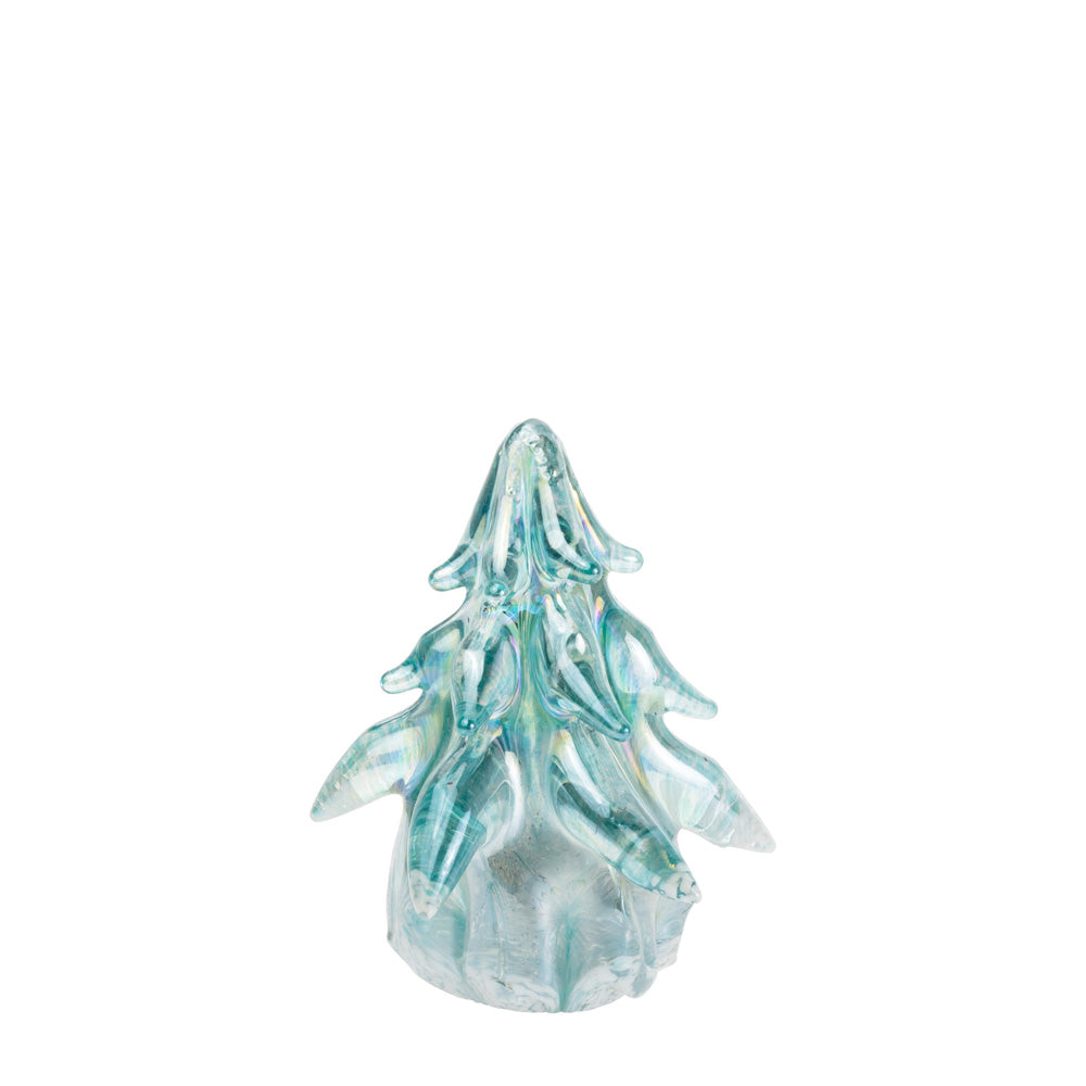 SMALL ICY BLUE GLASS TREE