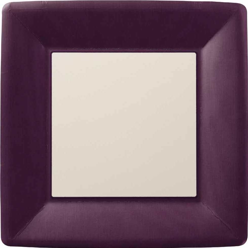 Classic Linen Square Dinner Plate Aubergine