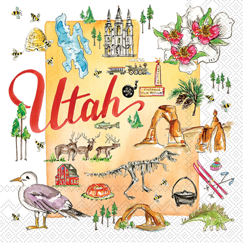 Utah State Collection Cocktail Napkin