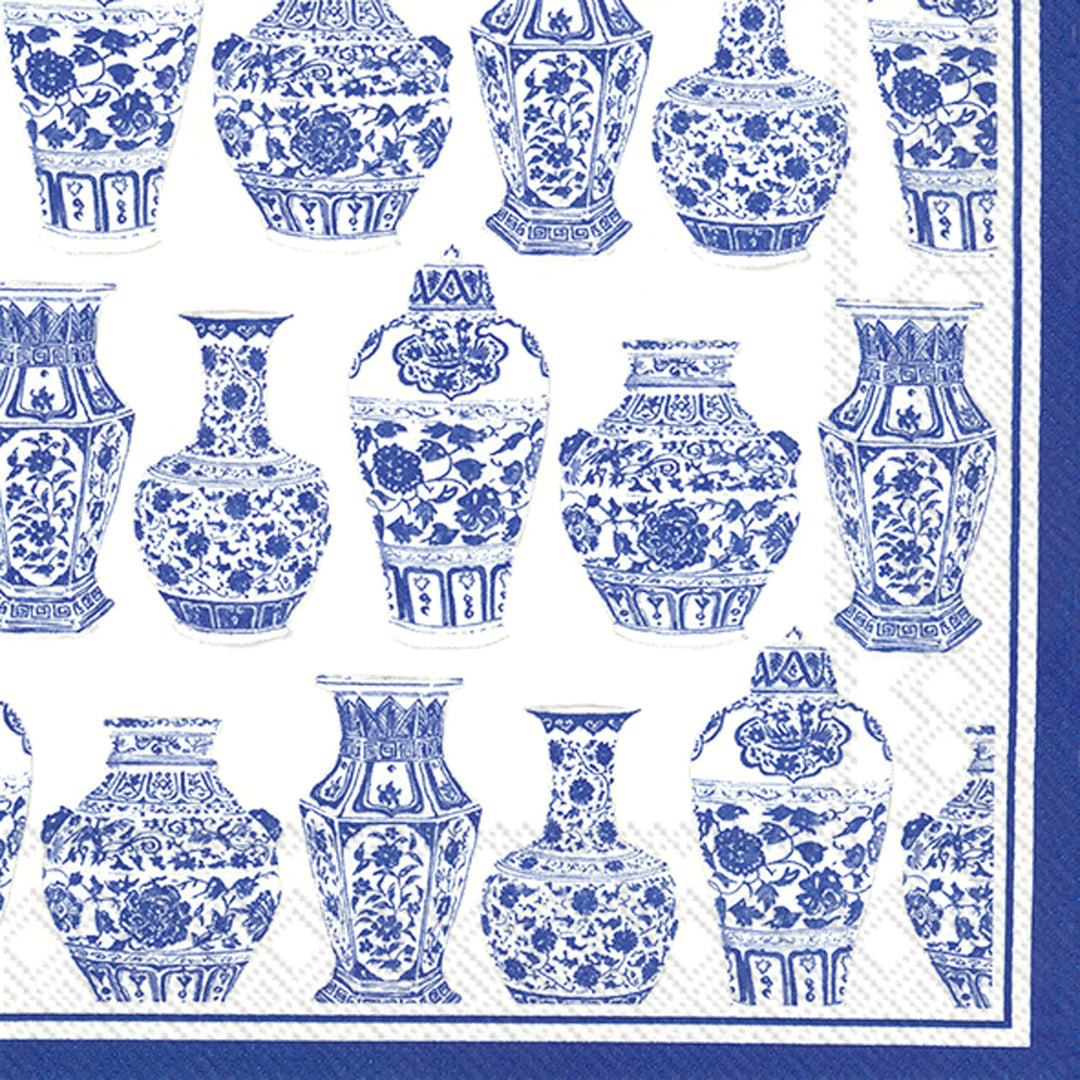 Blue And White Urns Cocktail Napkin