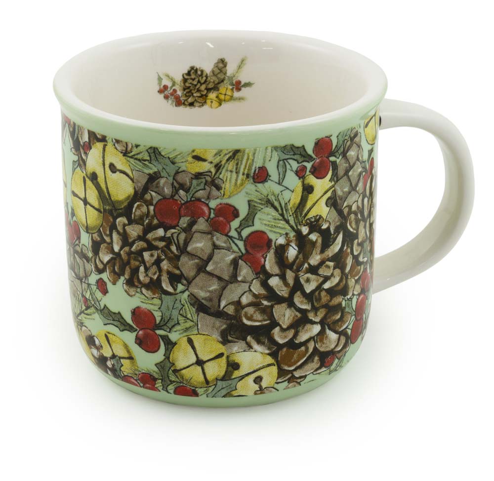 Pinecones & Bells Mug Allover