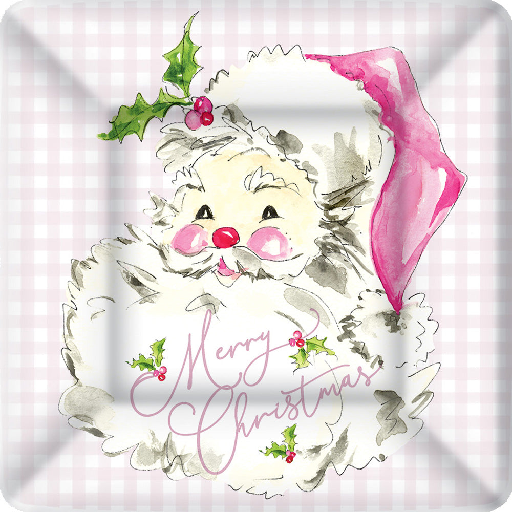 7 SQ PLT/PINK SANTA