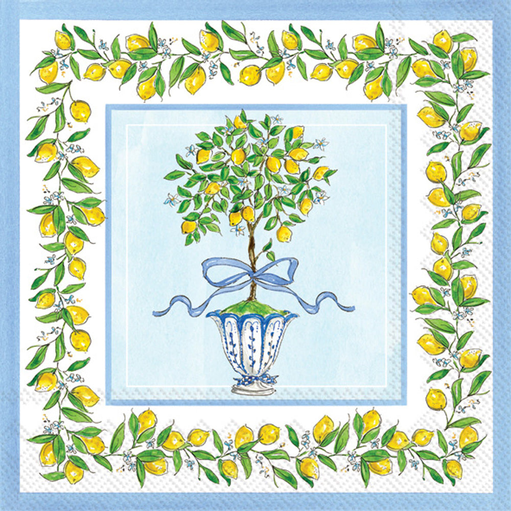 Lemon Topiary Cocktail Napkin