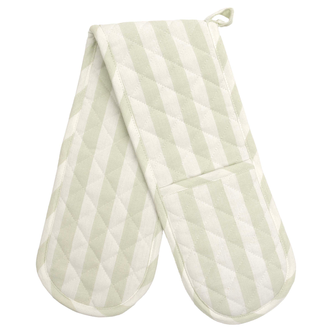 Sage Stripe Double Oven Mitt