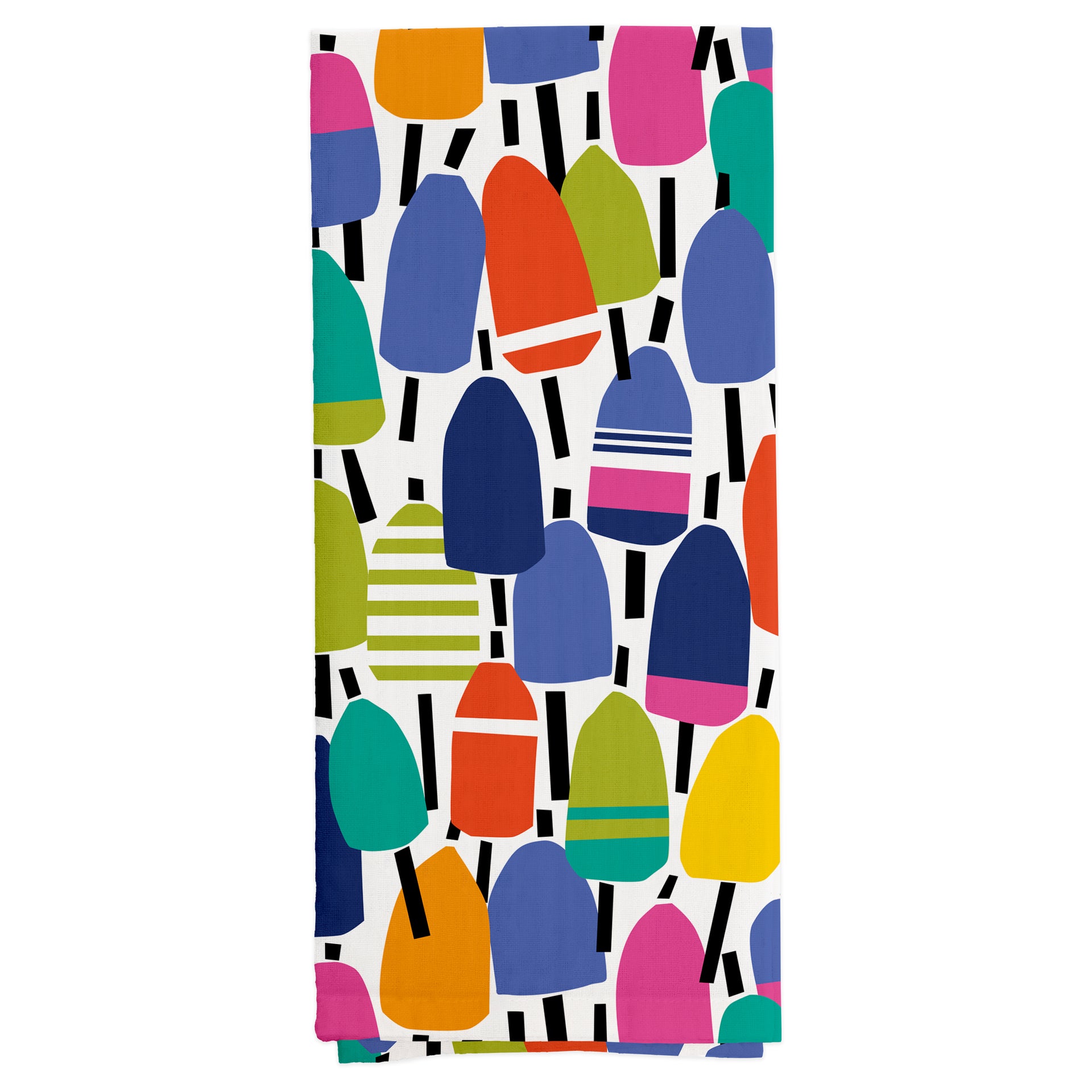 Colorful Buoys Tea Towel