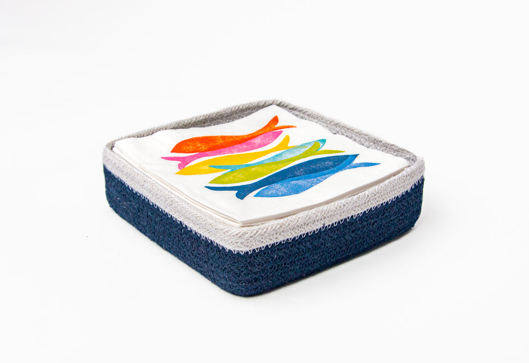Navy Jute Lunch Caddy