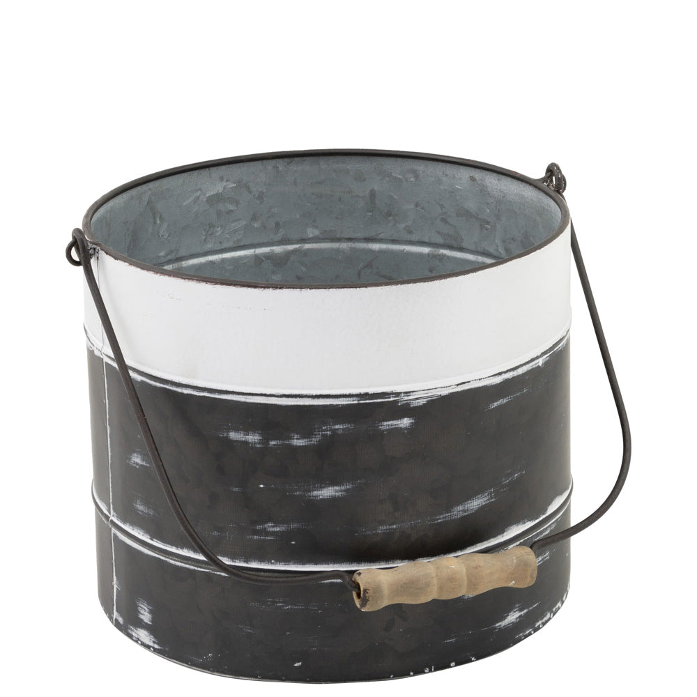 Aged Blk/Wht Buckets (Set of 3)