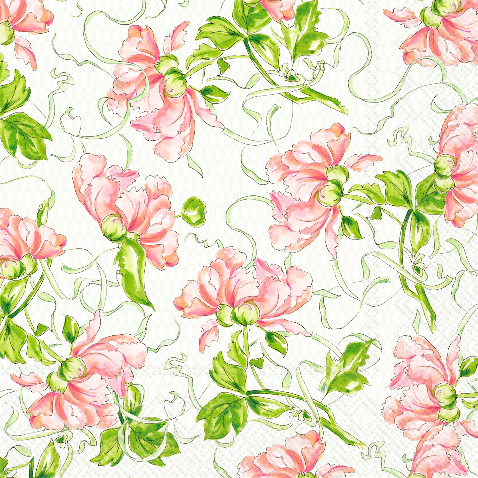 Coral Garden Party Lunch Napkin