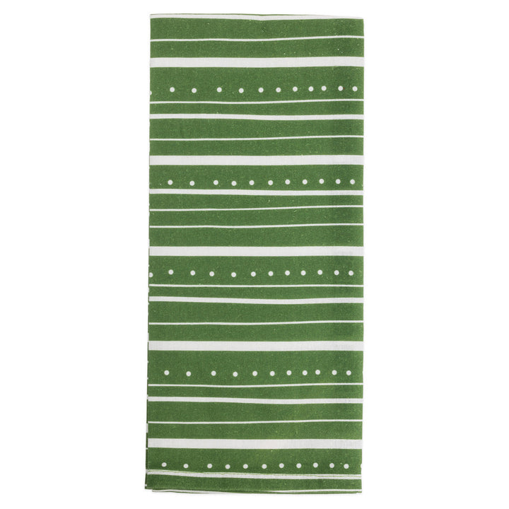 Green Trees and Stripes Tea Towels (Set of 2)
