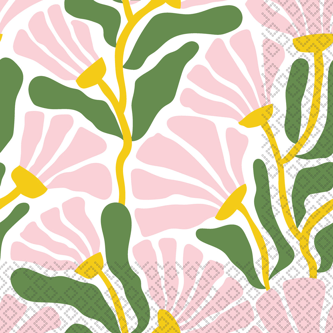 Retro Bloom Pink Cocktail Napkin