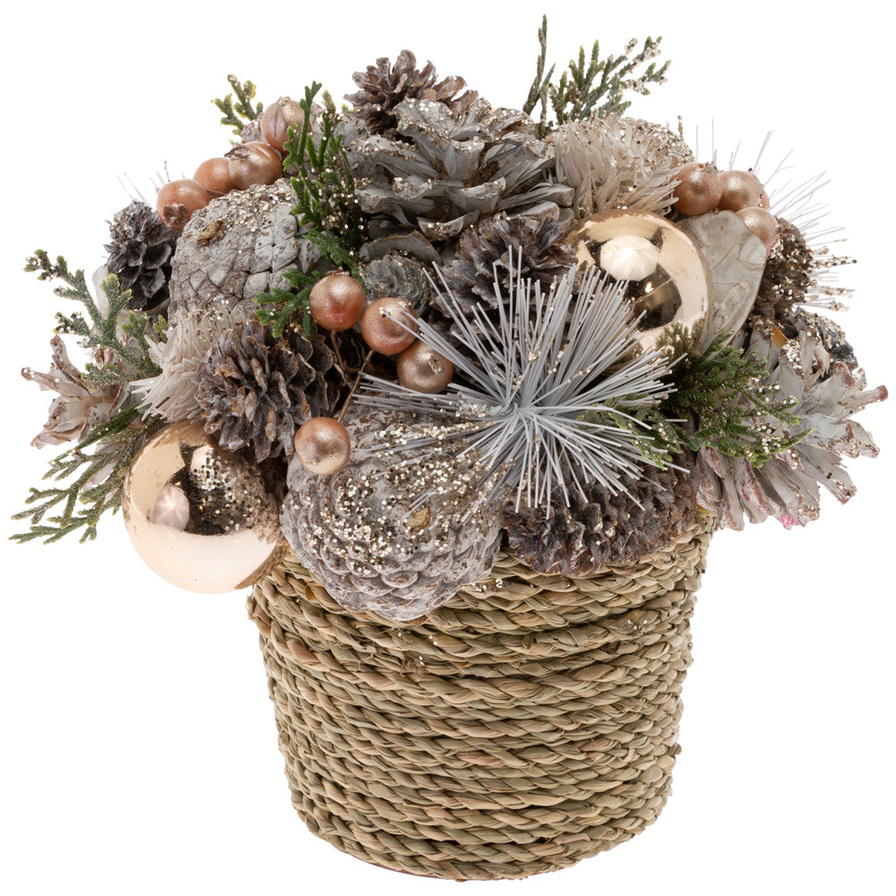 CHAMPAGNE SHIMMER BOUQUET Pinecones Berries Balls