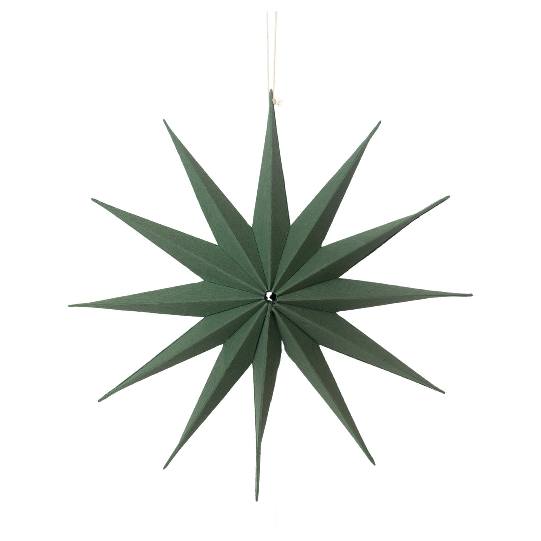 Felted Star Ornament Green
