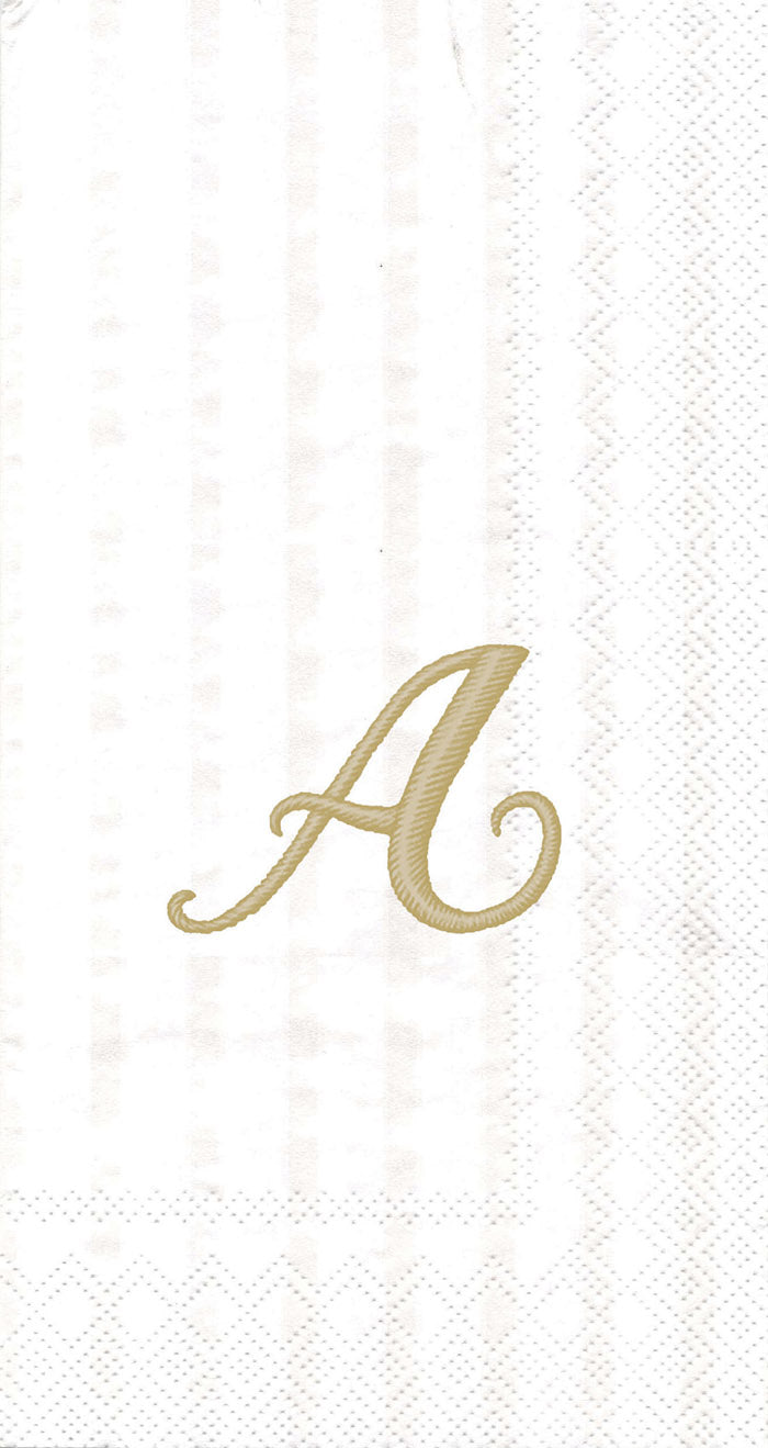 Stripes Again Guest Towel Monogram A Cream