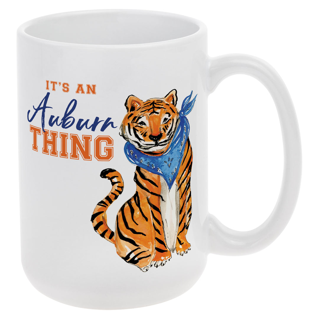 Blue Sitting Tiger Mug