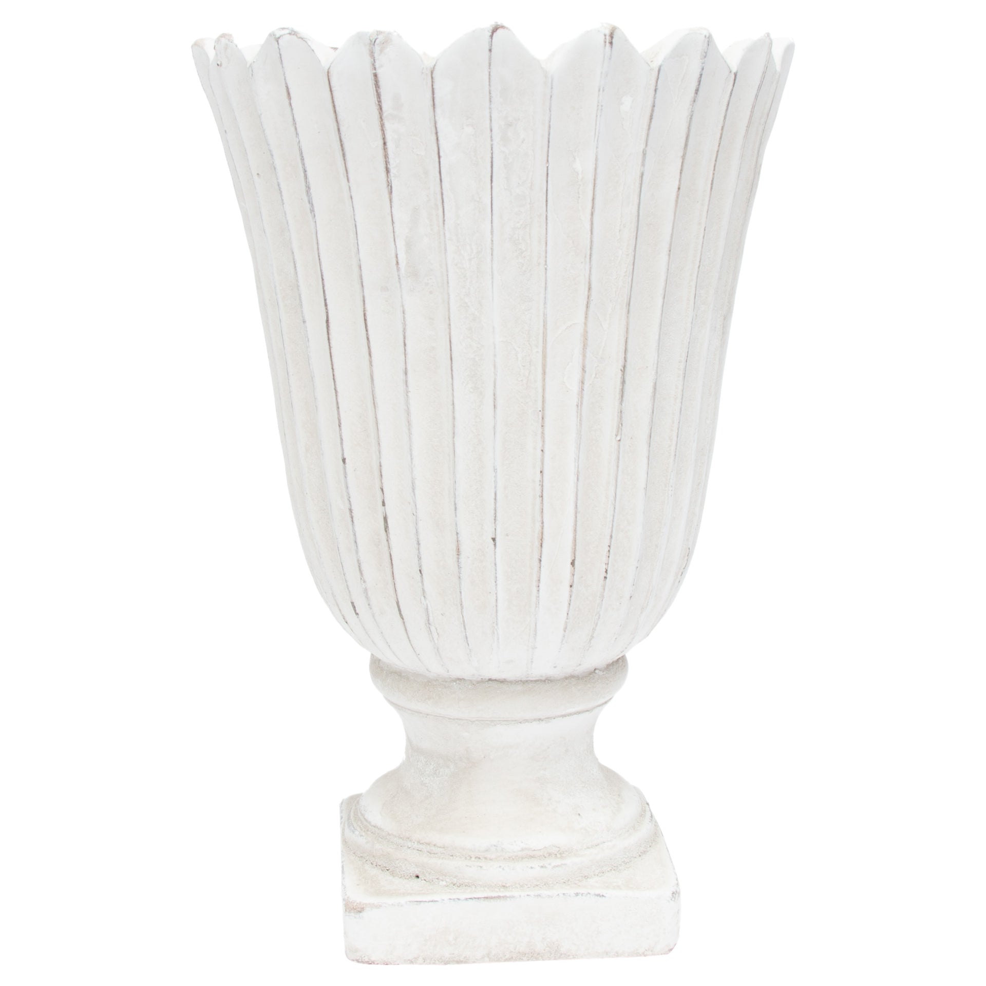 Scallop Cement Planter Large
