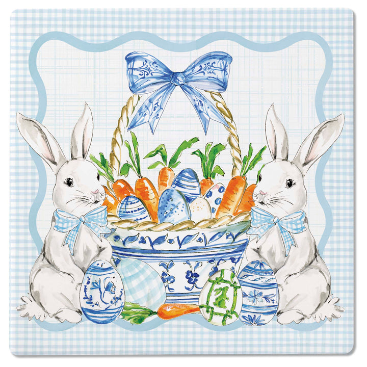 Blue Eggs And Carrots Square Coasters