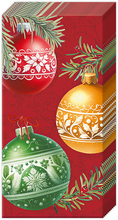 Christmas Bubbles Red Pocket Tissue