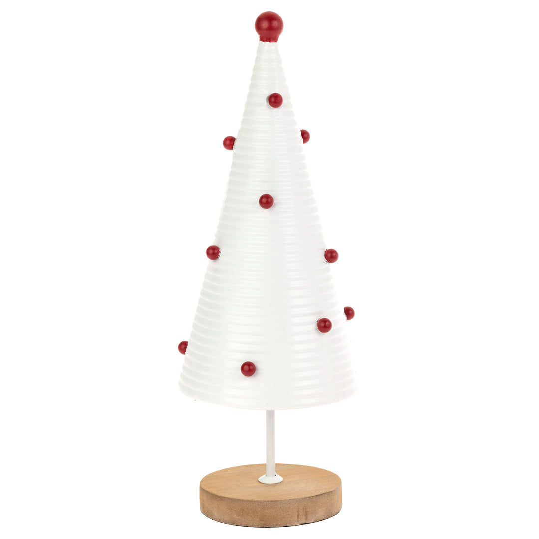 Large White Metal Tree With Red Dots