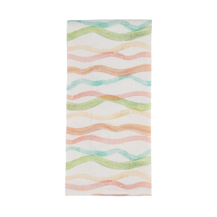 Marinelife and Watercolor Wave Tea Towel (Set of 2)