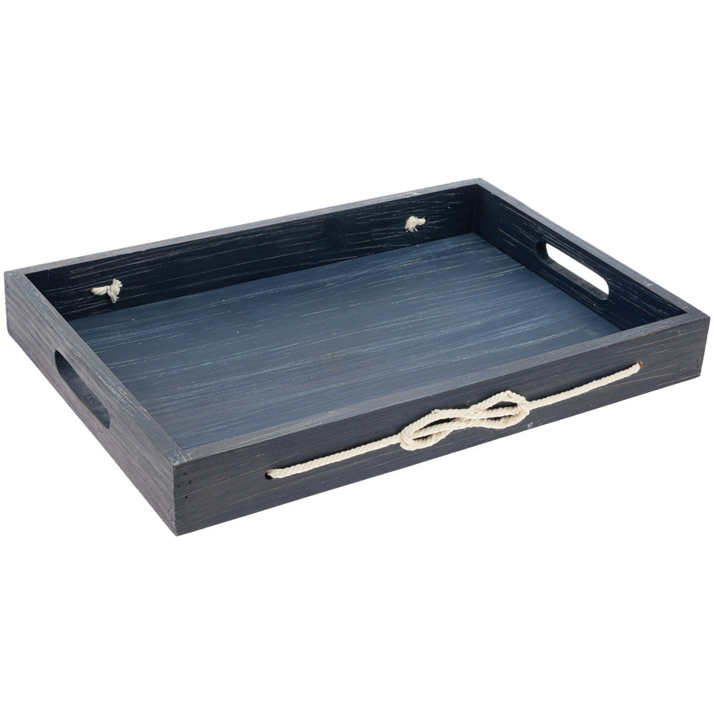 Nautical Rope Trays Navy (Set of 2)