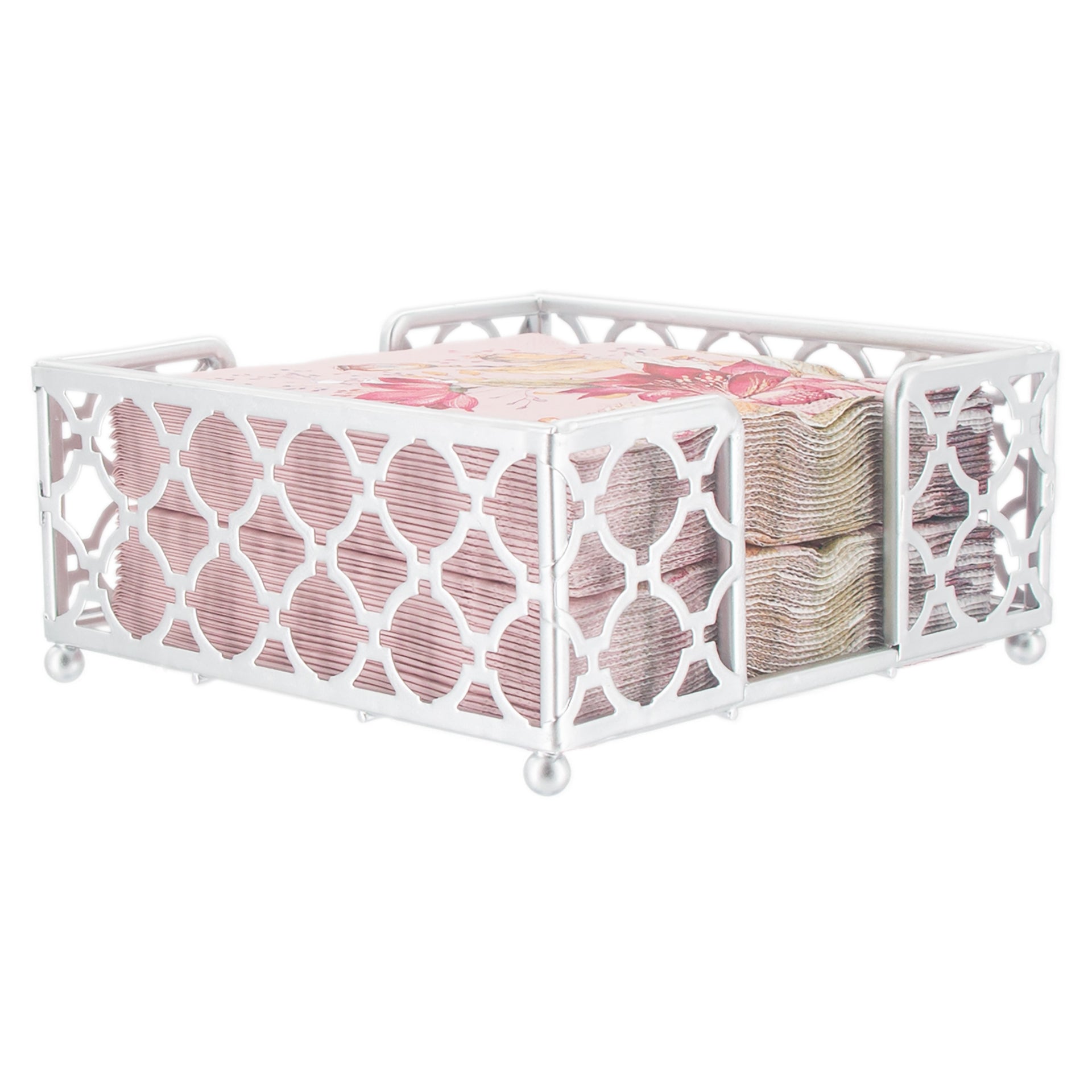 Trellis Cocktail Caddy Silver