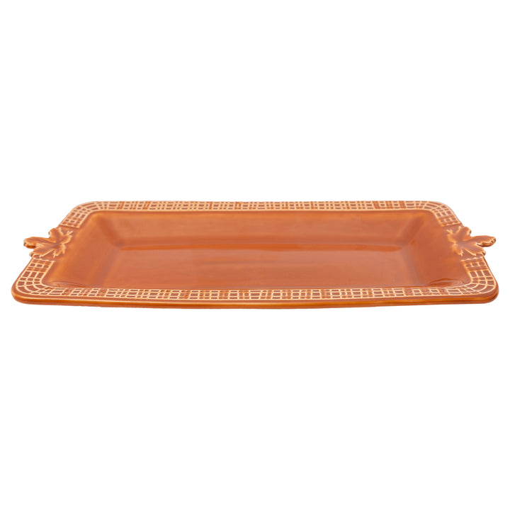 Spicy Orange Left Embossed Rectangle Tray