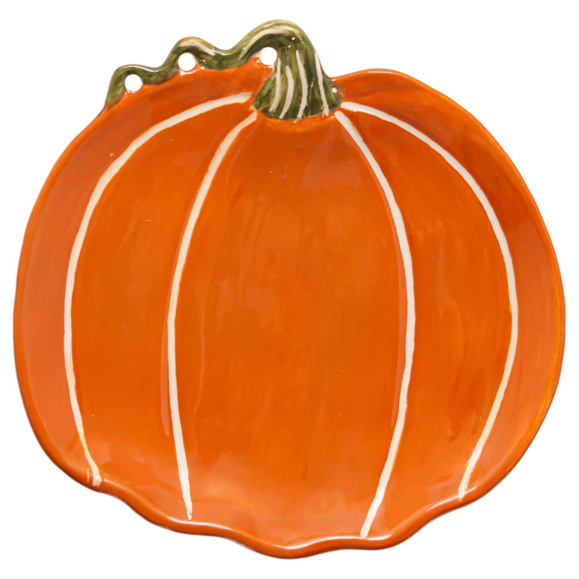 Orange and White Pumpkin Plate