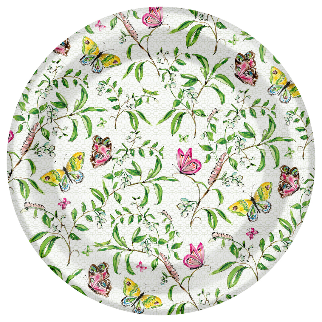 Garden Party Butterflies Dessert Plate round