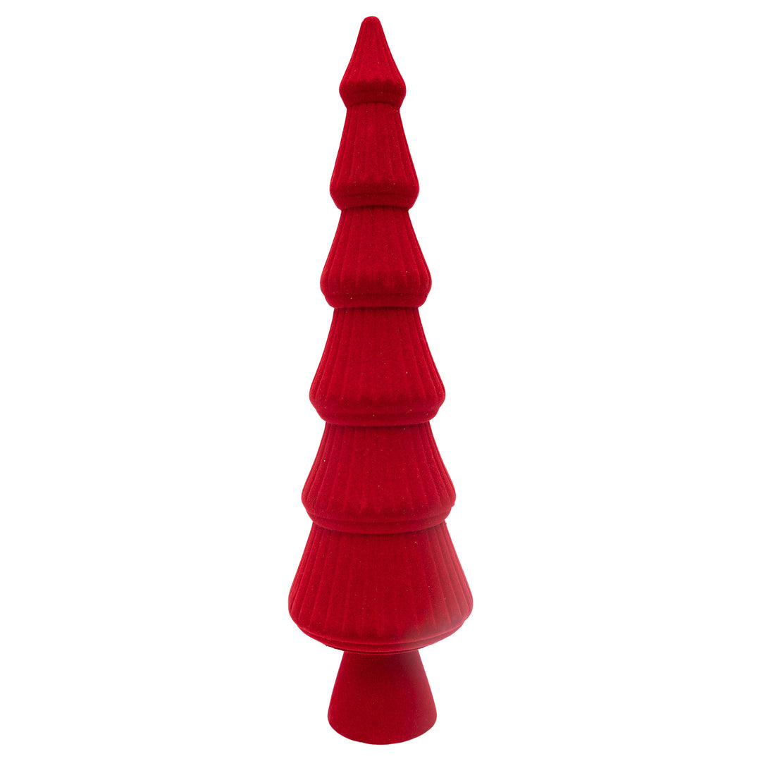 Red Flocked Christmas Tree Large