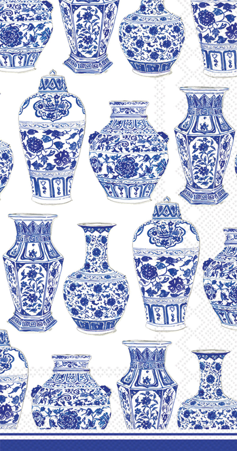 Blue And White Urns Guest Towel
