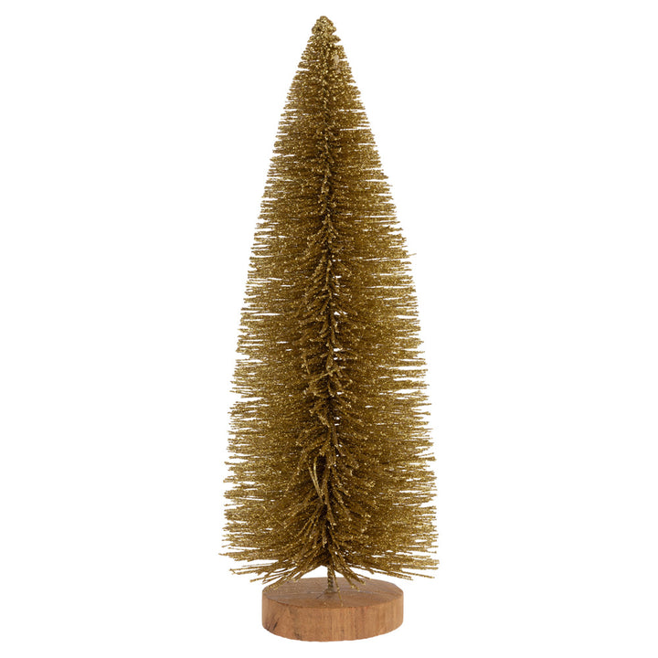 Gold Glitter Bottle Brush Trees (Set of 3)