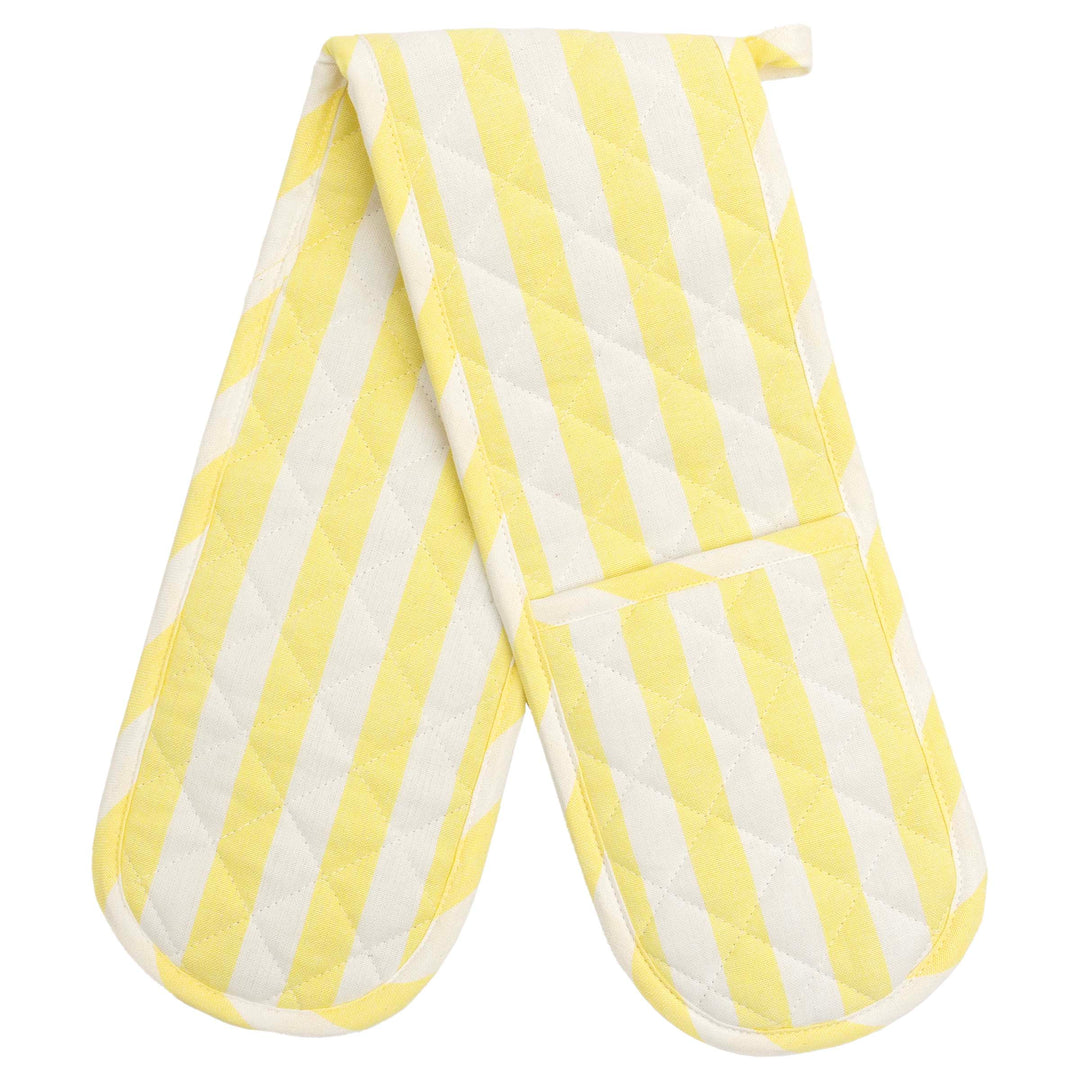 Yellow Stripe Double Oven Mitt