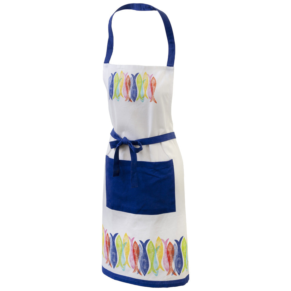 Hand Stamp Fish Apron