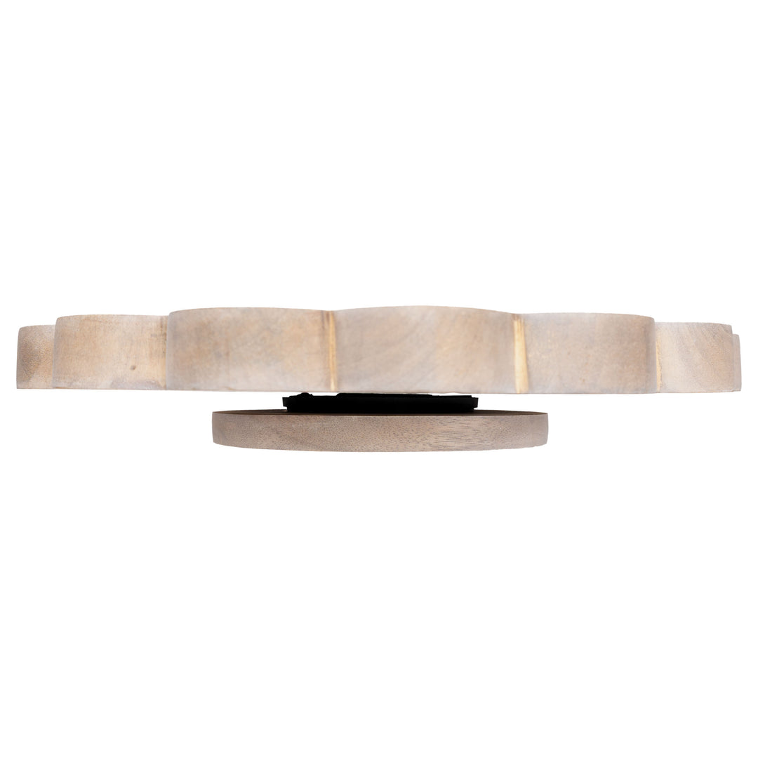 Whitewash Scallop Edge Lazy Susan