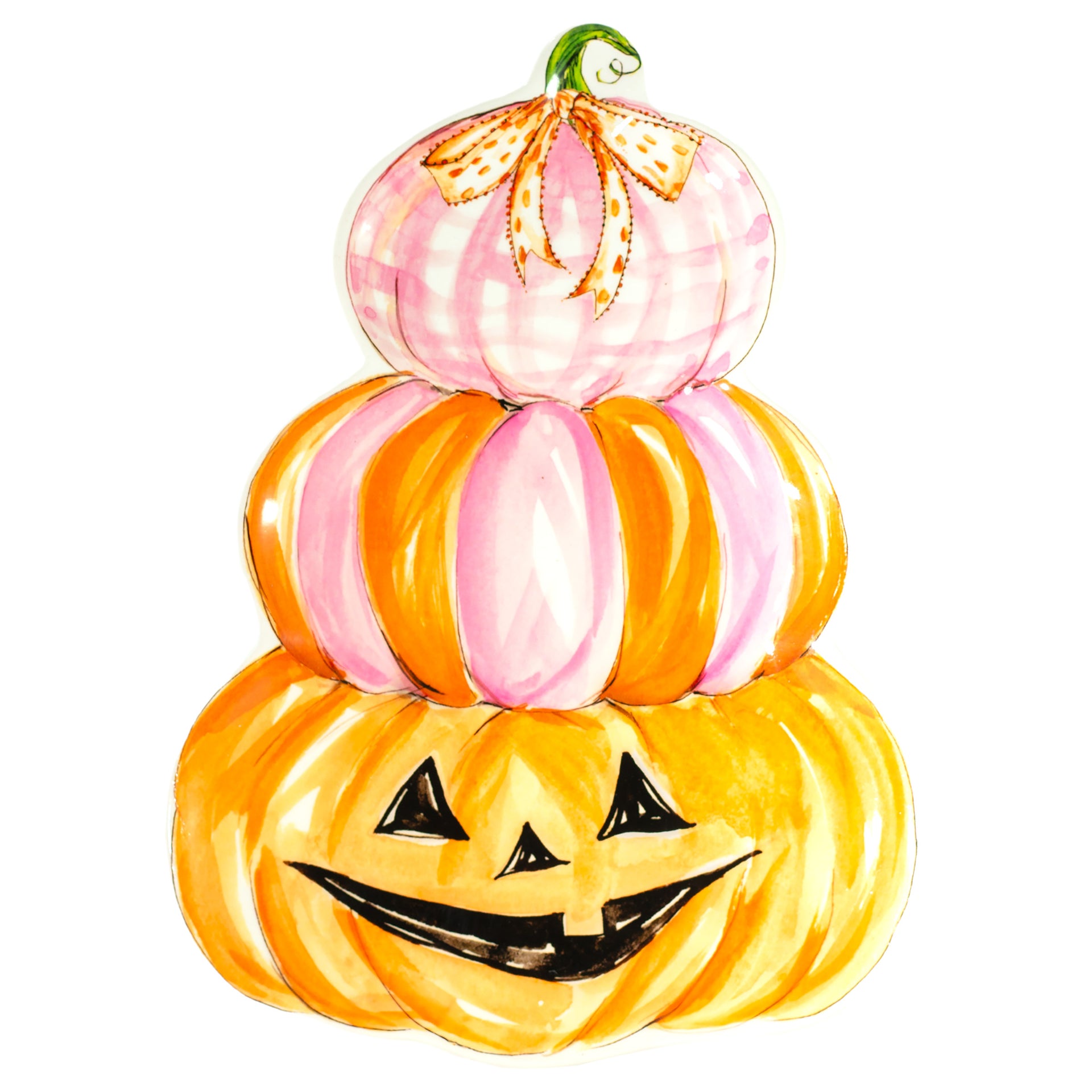 Pink Tri-Stack Pumpkin Plate