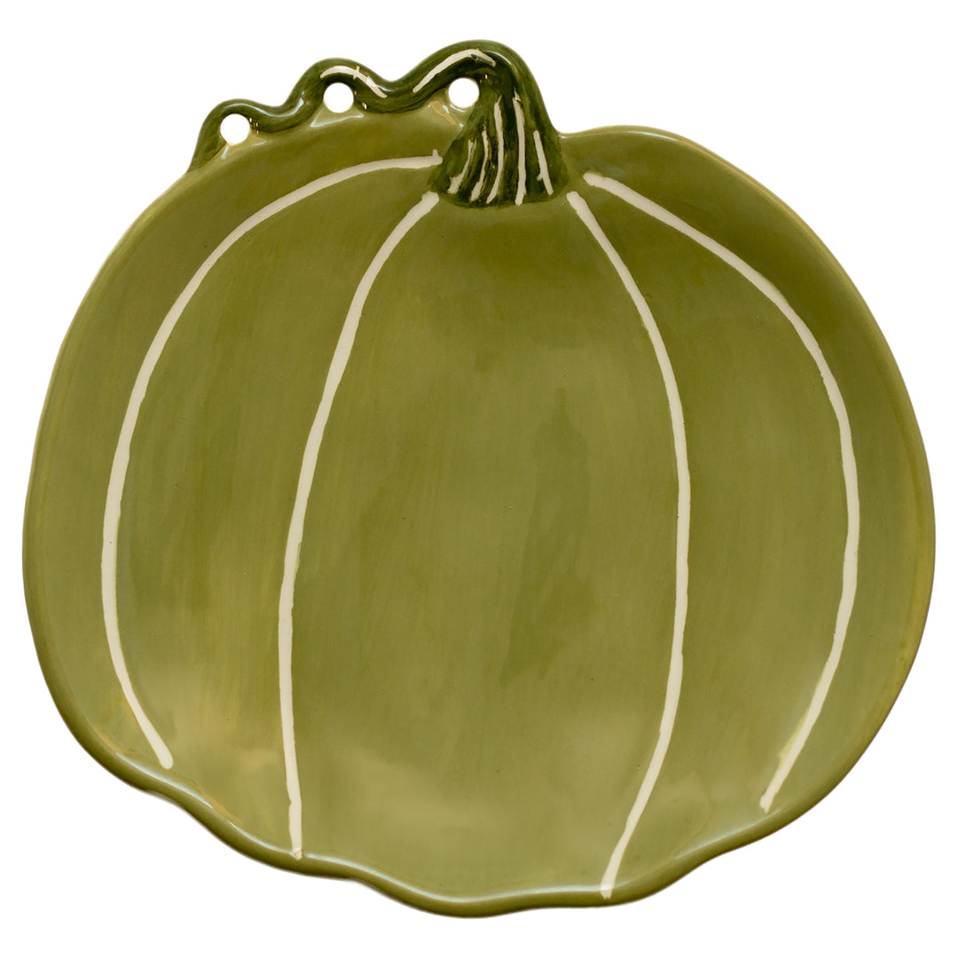 Green and White Pumpkin Plate