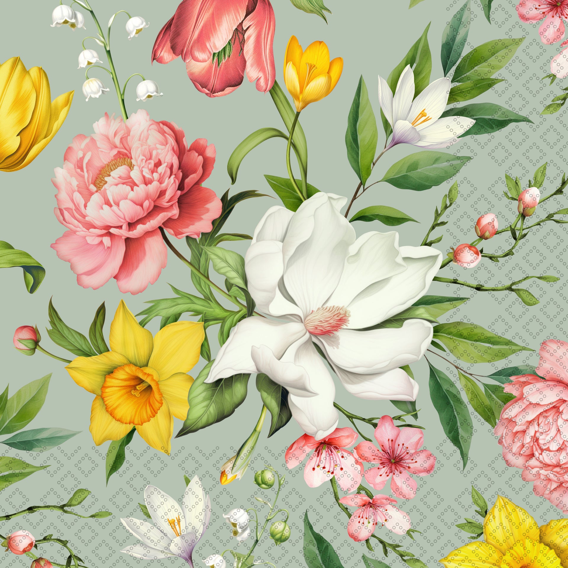 Lovely Flowers Lunch Napkin