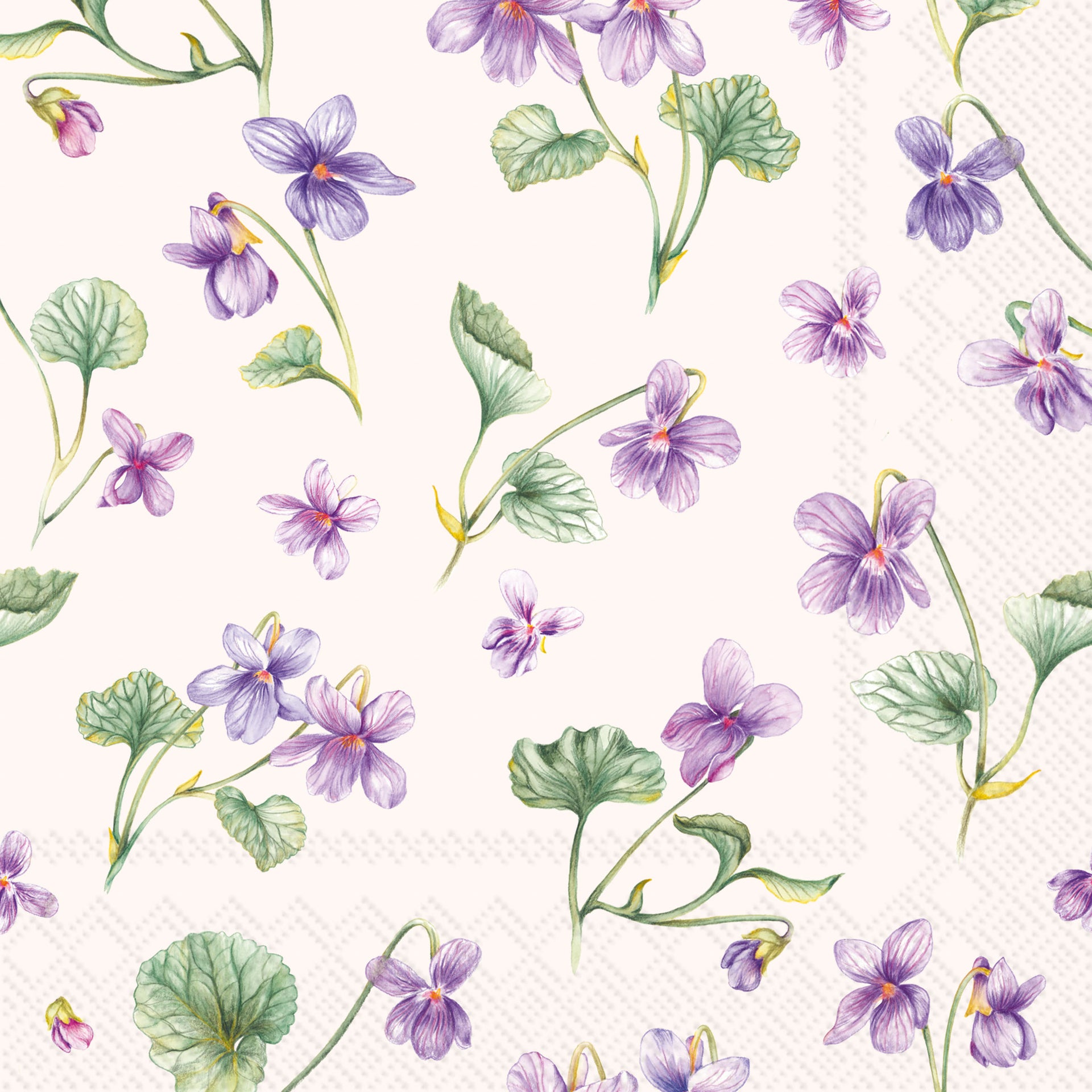 Dream Of Violets Cream Lunch Napkin