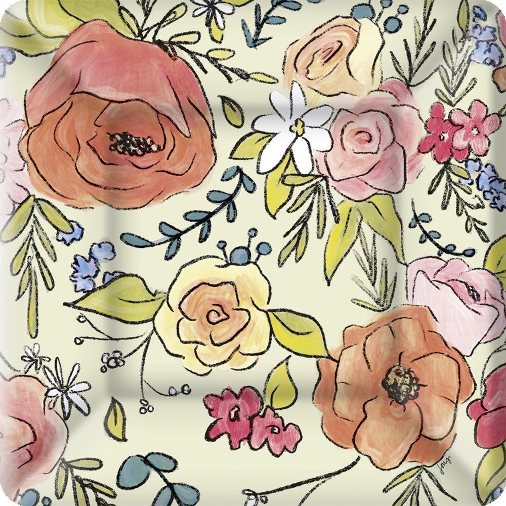Flower Party Dinner Plate Cream