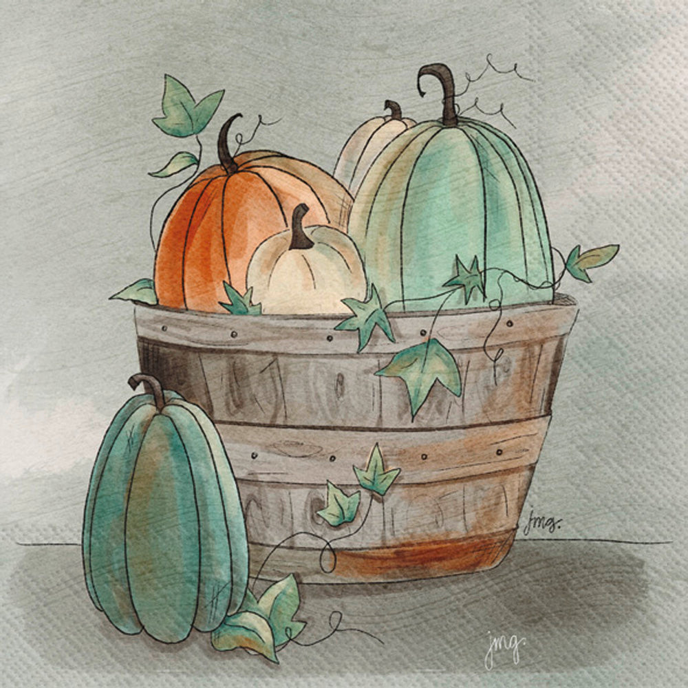 Blue Autumn Basket Lunch Napkin