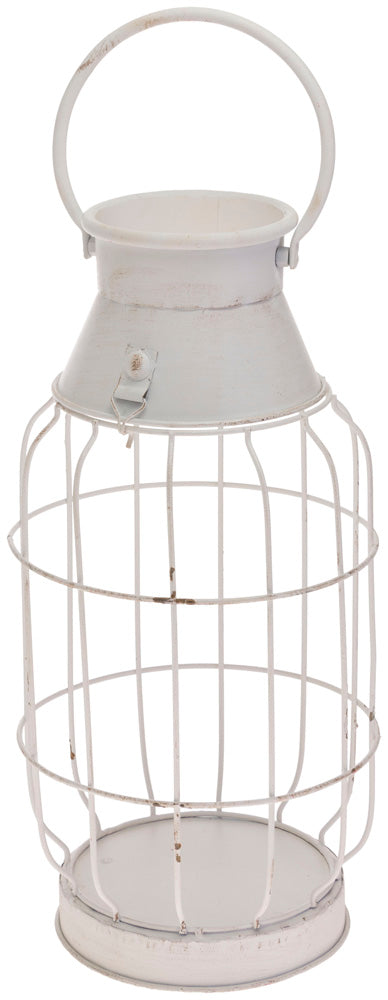 Red and White Metal Buoy Lanterns (Set of 2)